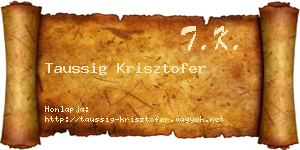 Taussig Krisztofer névjegykártya